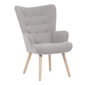 Kreslo s ušami Bouclé GREY2, sivá