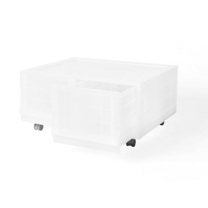 Modulárny úložný box Wave twin Mist s kolieskami 54,6 x 43,4 x 22 cm, široký - 2 zásuvky - kolieska