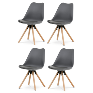 Súprava jedálenských stoličiek CT-762 GREY, 4 ks
