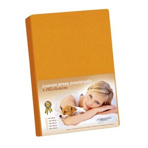 Bellatex Jersey prestieradlo s elastanom oranžová, 90 x 200 cm