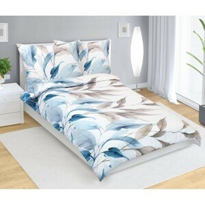 Bellatex Saténové prestieradlá Jesenná modrá , 140x 220 cm, 70 x 90 cm, 140 x 220 cm, 70 x 90 cm