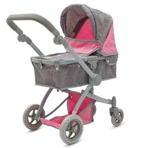Kočík pre bábiku Baby Mix 2v1 Sophie ružový -sivý, 63,5 x 37 x 63,5 cm