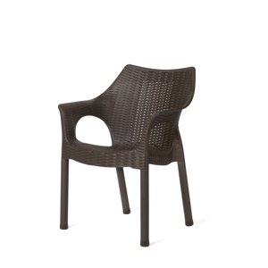 Ratanové kreslo Cambridge Dark Brown 61 x 54 x 80 cm