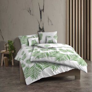 Kvalitex Bavlnené obliečky Tropical biela, 220 x200 cm, 2x 70 x 90 cm, 220 x 200 cm, 2 ks 70 x 90 cm