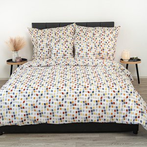 Kvalitex Krepové povlečení Mozaika, 220 x 200 cm,2x 70 x 90 cm, 220 x 200 cm, 2 ks 70 x 90 cm