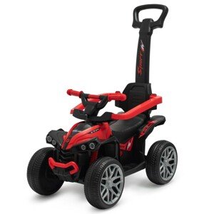Detské odrážadlo Baby Mix Mega Prime EVA svodiacou tyčou, červené