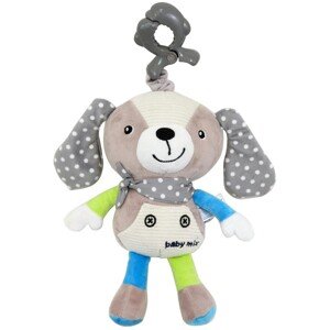 Plyšová hračka Baby Mix so strojčekom na hračky aklipom Doggie béžová, 25 cm