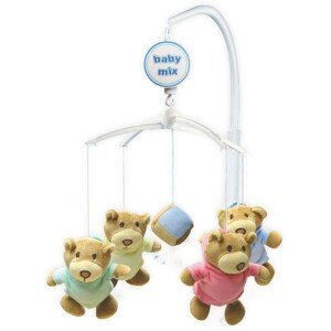 Baby Mix Kolotoč nad postieľku Medvedíky a kocka ,d. 36 cm