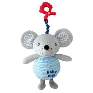 Baby Mix Detská plyšová hračka s hracím strojkem aklipom Myška, 24 cm