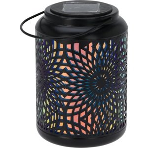 Solárna LED lampa Mandala čierna, 18 cm, teplábiela