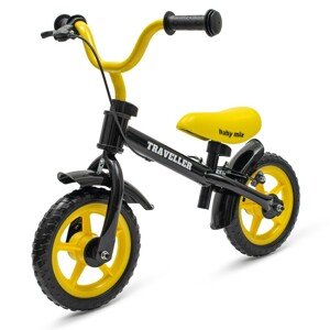 Baby Mix Detský balančný bicykel s brzdouTraveller, čierny