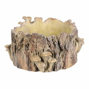 Betónový obal - pařez s hubami, 32 x 29 x 16 cm