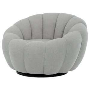 Otočné kreslo Bouclé GREY2, šedá