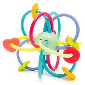 Baby Mix Silikónovo-plastové hryzátko schrastítkom, 12 cm