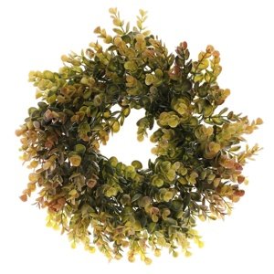 Jesenný veniec umelý Eucalyptus, pr. 30 cm,zeleno-hnedá