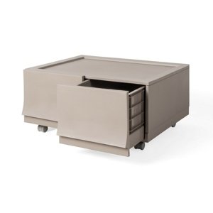 Modulárny úložný box Wave twin Wood s kolieskami 54,6 x 43,4 x 22 cm, široký - 2 zásuvky - kolieska