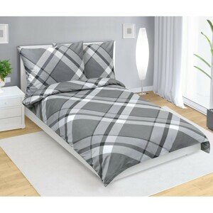 Bellatex Saténové prestieradlá Káro sivé , 140 x200 cm, 70 x 90 cm, 140 x 200 cm, 70 x 90 cm