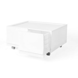 Modulárny úložný box Wave twin Snow s kolieskami 54,6 x 43,4 x 22 cm, široký - 2 zásuvky - kolieska