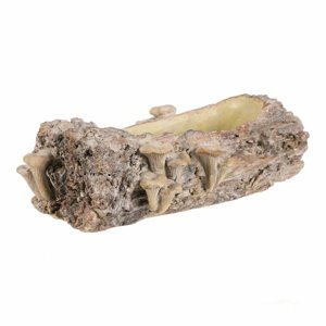 Betonový obal - truhlík, drevo s hubami, 36 x 18 x13 cm, hnedá