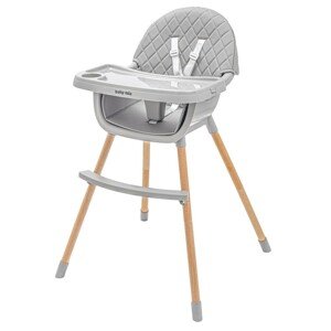 Baby Mix Jedálenská stolička Freja drevená, sivá