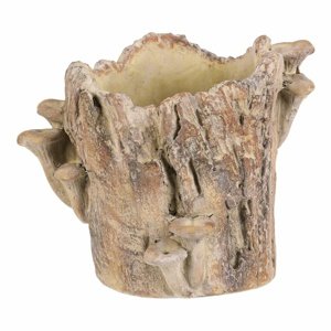 Betónový obal - pařez s houbami, 20 x 18 x 18 cm
