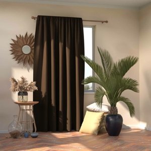 Restilo Záves Blackout Oxford Pleat tmavohnedá, 140 x 245 cm
