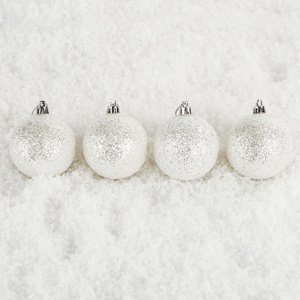 Vianočné gule Bglitter 6 ks, pr. 6 cm, HTH