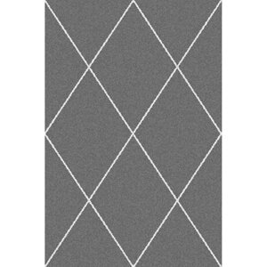 Dekoria Koberec Royal Rhombs dark grey/cream 160x230cm, 160 x 230 cm