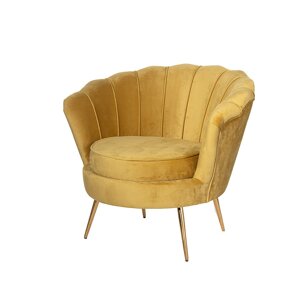 Dekoria Kreslo Audrey Mustard, 83 x 80 x 76 cm